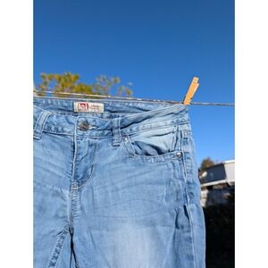LEI Bridget Skinny Bootcut Jeans Distressed‎ Light Wash Women's Size 3 Regular